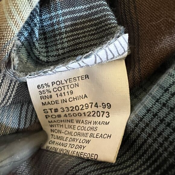 VTG Ely Cattleman Mens Shirt 2XL Plaid Brown Blue LS Pearl Snap Collared Western - Picture 11 of 11